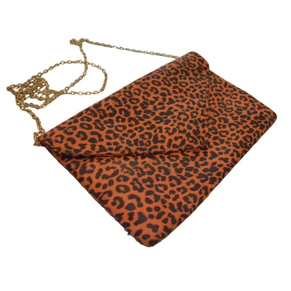 3 am Forever Leopard Print Envelope Clutch Bag With Gold Chain Strap - Picture 2 of 7